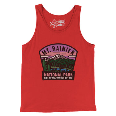 Mt. Rainier National Park Badge Men/Unisex Tank Top-Red-Allegiant Goods Co. Vintage Sports Apparel