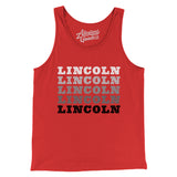 Lincoln Repeat Men/Unisex Tank Top-Red-Allegiant Goods Co. Vintage Sports Apparel