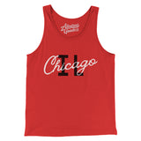 Chicago Illinois Overprinted Men/Unisex Tank Top-Red-Allegiant Goods Co. Vintage Sports Apparel