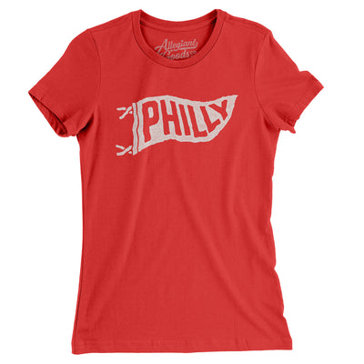 Philly Pennant Women's T-Shirt-Red-Allegiant Goods Co. Vintage Sports Apparel