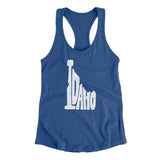 Idaho State Shape Text Women's Racerback Tank-Royal-Allegiant Goods Co. Vintage Sports Apparel