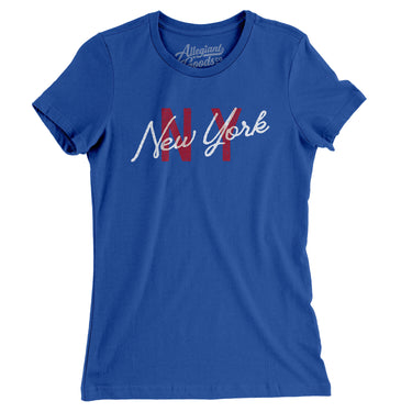 New York Ny Overprinted Women's T-Shirt-Allegiant Goods Co. Vintage Sports Apparel