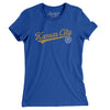 Kansas City Vintage Script Women's T-Shirt-Royal-Allegiant Goods Co. Vintage Sports Apparel