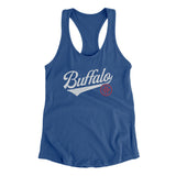 Buffalo Vintage Script Women's Racerback Tank-Allegiant Goods Co. Vintage Sports Apparel