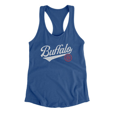 Buffalo Vintage Script Women's Racerback Tank-Allegiant Goods Co. Vintage Sports Apparel