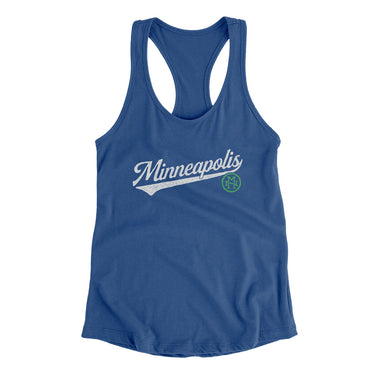 Minneapolis Vintage Script Women's Racerback Tank-Allegiant Goods Co. Vintage Sports Apparel
