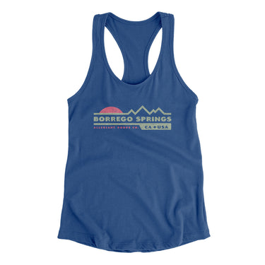Borrego Springs Mountain Sunset Women's Racerback Tank-Royal-Allegiant Goods Co. Vintage Sports Apparel