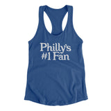 Philly's Number 1 Fan Women's Racerback Tank-Royal-Allegiant Goods Co. Vintage Sports Apparel