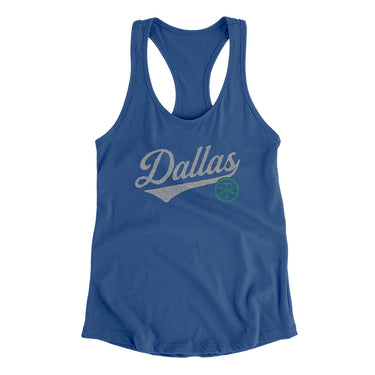 Dallas Vintage Script Women's Racerback Tank-Allegiant Goods Co. Vintage Sports Apparel