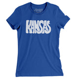 Kansas State Shape Text Women's T-Shirt-Royal-Allegiant Goods Co. Vintage Sports Apparel