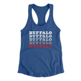 Buffalo Repeat Women's Racerback Tank-Royal-Allegiant Goods Co. Vintage Sports Apparel