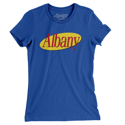 Albany Seinfeld Women's T-Shirt-Royal-Allegiant Goods Co. Vintage Sports Apparel