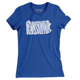 Pennsylvania State Shape Text Women's T-Shirt-Allegiant Goods Co. Vintage Sports Apparel