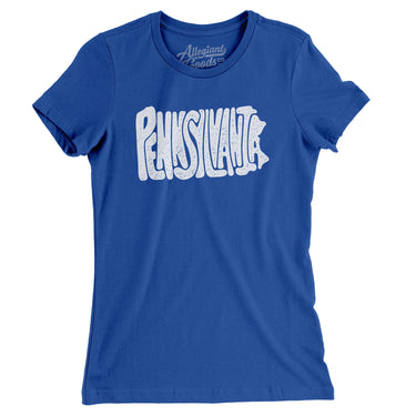 Pennsylvania State Shape Text Women's T-Shirt-Allegiant Goods Co. Vintage Sports Apparel