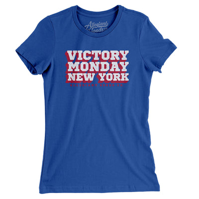 Victory Monday New York Women's T-Shirt-Royal-Allegiant Goods Co. Vintage Sports Apparel