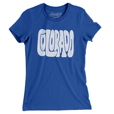 Colorado State Shape Text Women's T-Shirt-Royal-Allegiant Goods Co. Vintage Sports Apparel