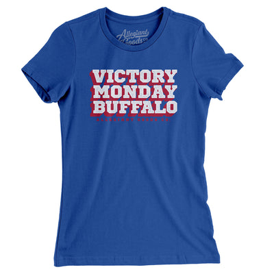Victory Monday Buffalo Women's T-Shirt-Royal-Allegiant Goods Co. Vintage Sports Apparel