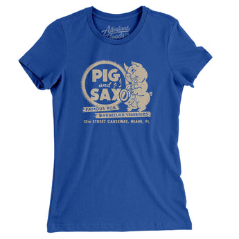 Pig And Sax Miami Women's T-Shirt-Royal-Allegiant Goods Co. Vintage Sports Apparel