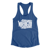 Washington State Shape Text Women's Racerback Tank-Allegiant Goods Co. Vintage Sports Apparel