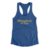 Milwaukee's Number 1 Fan Women's Racerback Tank-Royal-Allegiant Goods Co. Vintage Sports Apparel