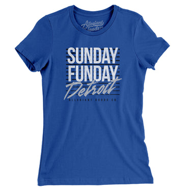 Sunday Funday Detroit Women's T-Shirt-Allegiant Goods Co. Vintage Sports Apparel