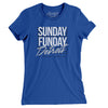 Sunday Funday Detroit Women's T-Shirt-Royal-Allegiant Goods Co. Vintage Sports Apparel