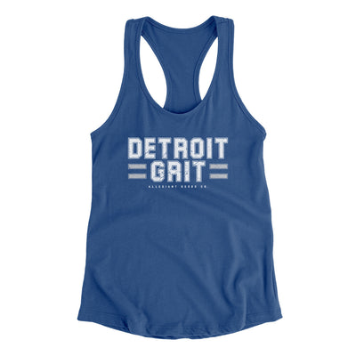 Detroit Grit Women's Racerback Tank-Royal-Allegiant Goods Co. Vintage Sports Apparel