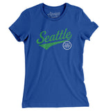Seattle Vintage Script Women's T-Shirt-Royal-Allegiant Goods Co. Vintage Sports Apparel
