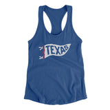 Texas Pennant Women's Racerback Tank-Royal-Allegiant Goods Co. Vintage Sports Apparel