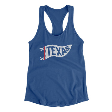 Texas Pennant Women's Racerback Tank-Royal-Allegiant Goods Co. Vintage Sports Apparel