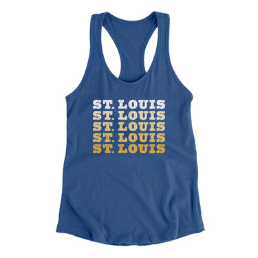 St Louis Repeat Women's Racerback Tank-Allegiant Goods Co. Vintage Sports Apparel