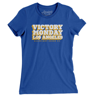 Victory Monday Los Angeles Women's T-Shirt-Royal-Allegiant Goods Co. Vintage Sports Apparel