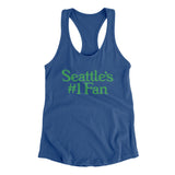 Seattle's Number 1 Fan Women's Racerback Tank-Royal-Allegiant Goods Co. Vintage Sports Apparel