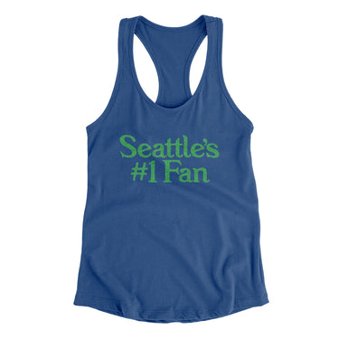 Seattle's Number 1 Fan Women's Racerback Tank-Royal-Allegiant Goods Co. Vintage Sports Apparel