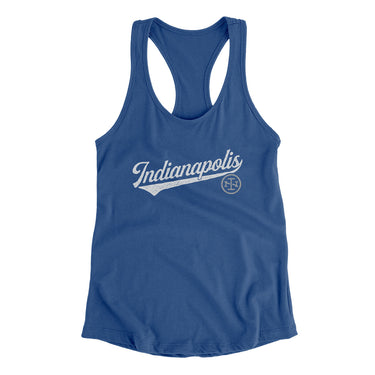 Indianapolis Vintage Script Women's Racerback Tank-Allegiant Goods Co. Vintage Sports Apparel