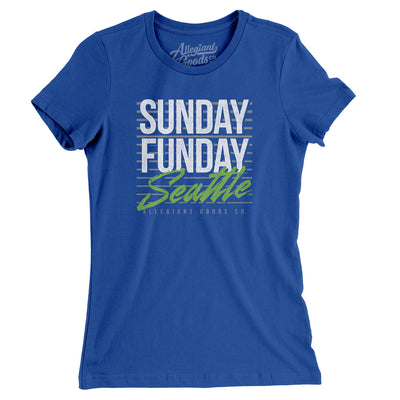 Sunday Funday Seattle Women's T-Shirt-Royal-Allegiant Goods Co. Vintage Sports Apparel
