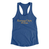 Kansas City's Number 1 Fan Women's Racerback Tank-Royal-Allegiant Goods Co. Vintage Sports Apparel