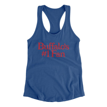 Buffalo's Number 1 Fan Women's Racerback Tank-Royal-Allegiant Goods Co. Vintage Sports Apparel