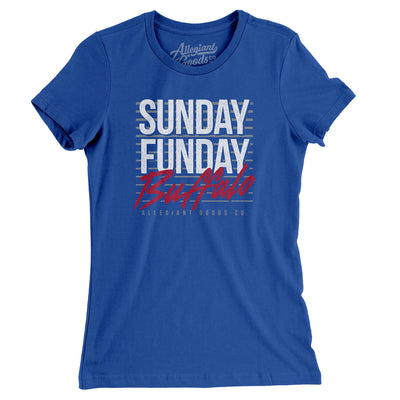 Sunday Funday Buffalo Women's T-Shirt-Royal-Allegiant Goods Co. Vintage Sports Apparel