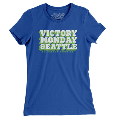 Victory Monday Seattle Women's T-Shirt-Royal-Allegiant Goods Co. Vintage Sports Apparel