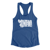Montana State Shape Text Women's Racerback Tank-Royal-Allegiant Goods Co. Vintage Sports Apparel