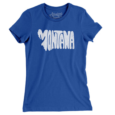 Montana State Shape Text Women's T-Shirt-Allegiant Goods Co. Vintage Sports Apparel