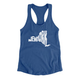 New York State Shape Text Women's Racerback Tank-Royal-Allegiant Goods Co. Vintage Sports Apparel
