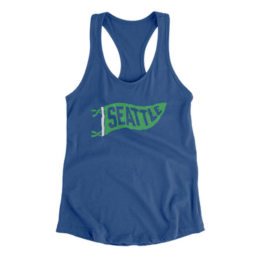 Seattle Pennant Women's Racerback Tank-Royal-Allegiant Goods Co. Vintage Sports Apparel