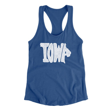 Iowa State Shape Text Women's Racerback Tank-Allegiant Goods Co. Vintage Sports Apparel