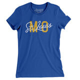 St. Louis Mo Overprinted Women's T-Shirt-Royal-Allegiant Goods Co. Vintage Sports Apparel