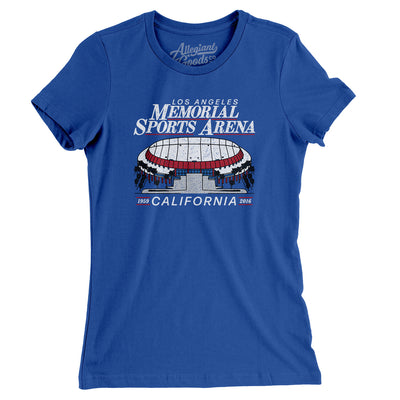 Los Angeles Memorial Sports Arena Women's T-Shirt-Royal-Allegiant Goods Co. Vintage Sports Apparel