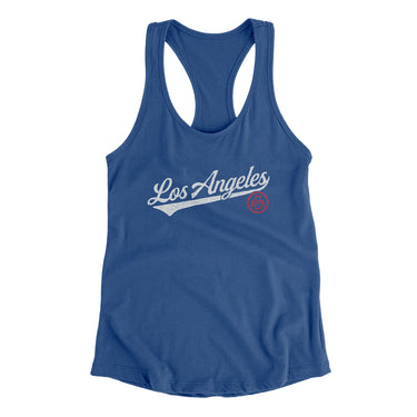 Los Angeles Vintage Script Women's Racerback Tank-Allegiant Goods Co. Vintage Sports Apparel