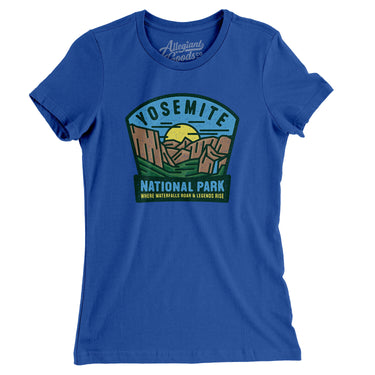 Yosemite National Park Badge Women's T-Shirt-Royal-Allegiant Goods Co. Vintage Sports Apparel