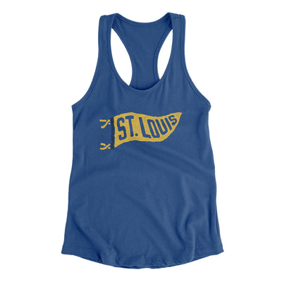 St Louis Pennant Women's Racerback Tank-Royal-Allegiant Goods Co. Vintage Sports Apparel